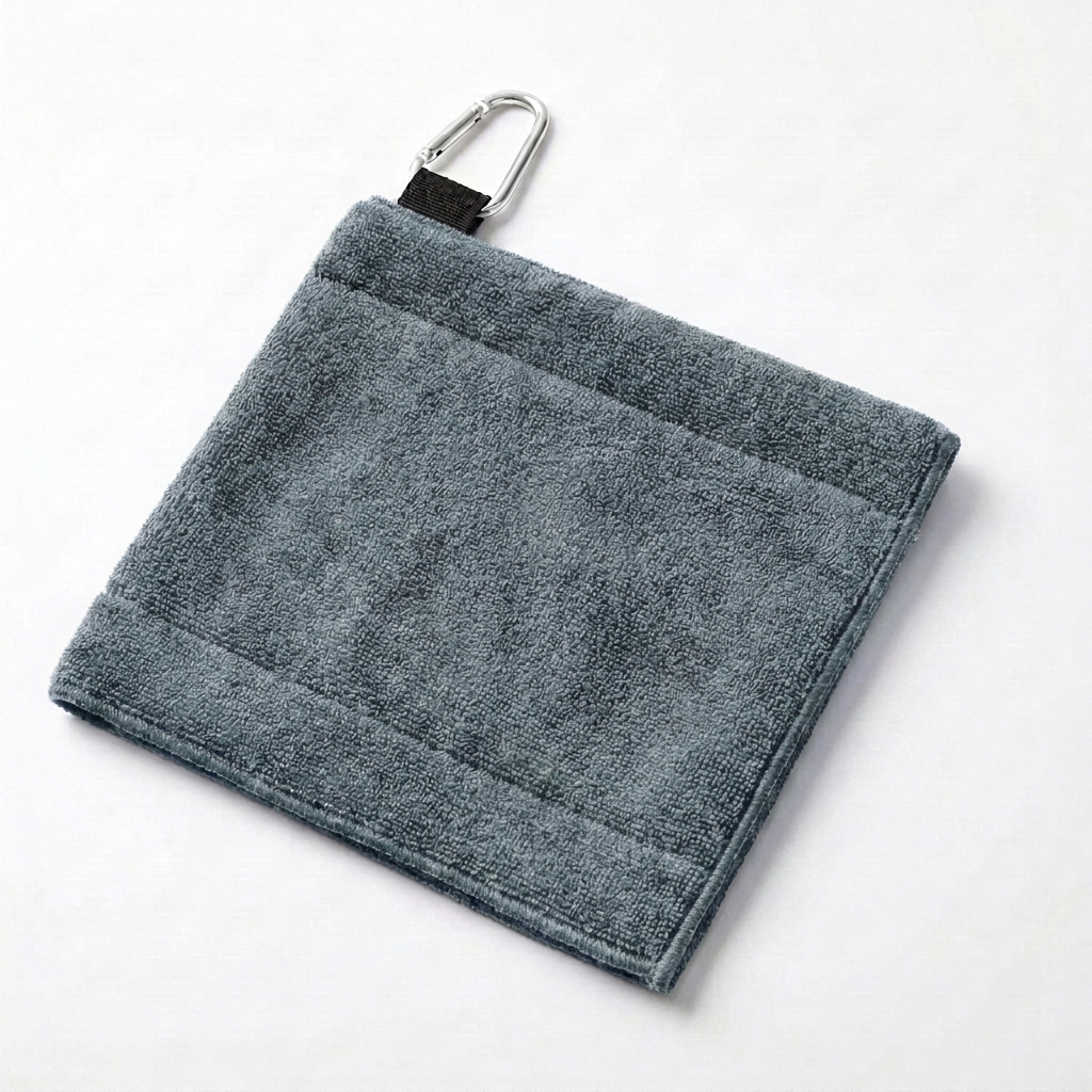 Golf Ball Cleaner Towel – Microfibre Wipe Cloth with Bag Clip